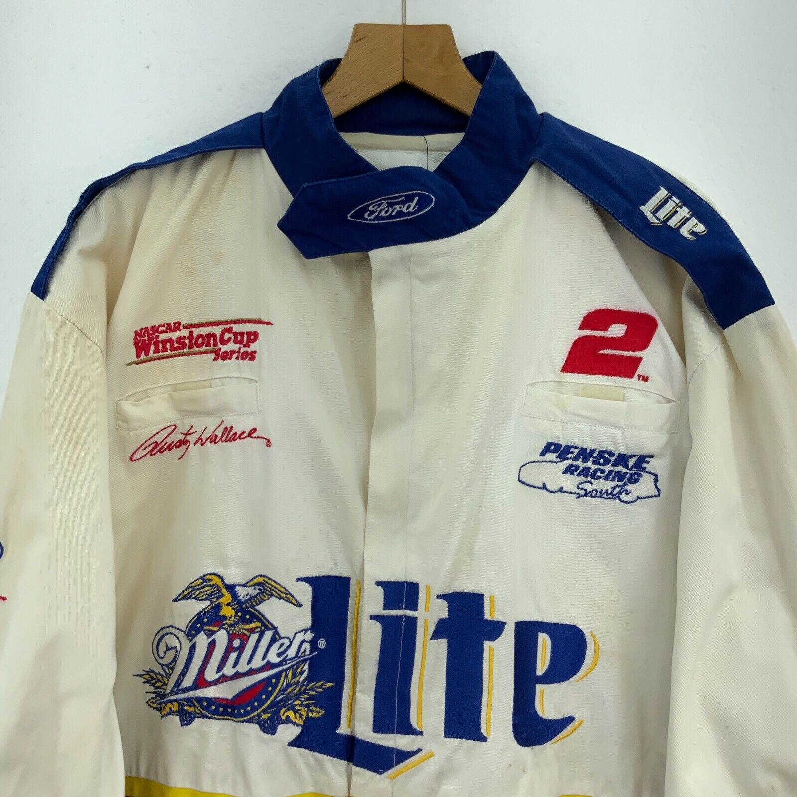 #2 Rusty Wallace Nascar Racing Chase Cotton Jacket Size XXL 90s