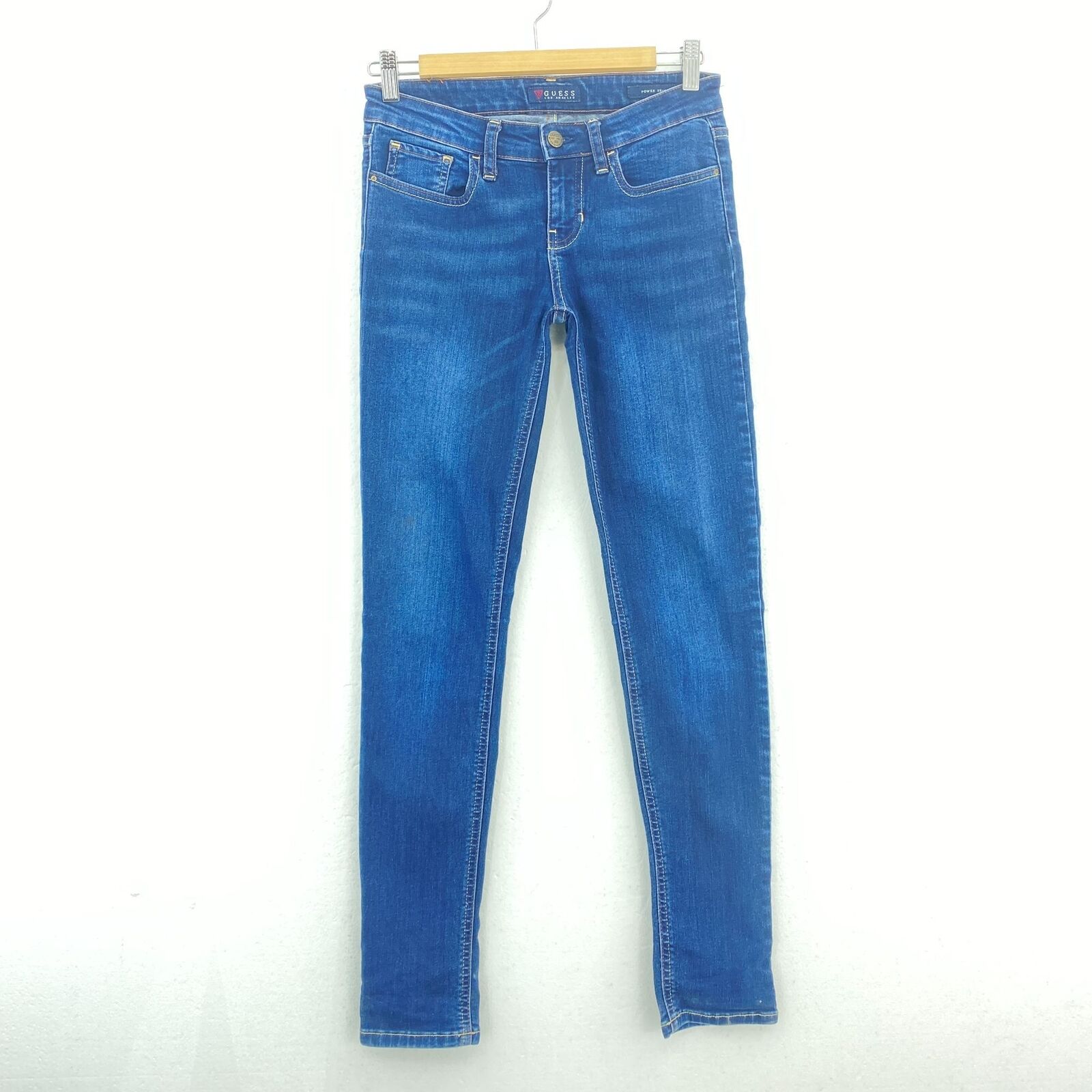 GUESS Los Angeles Dark Wash Skinny Low-Rise Stretchy Blue Jeans 27x30