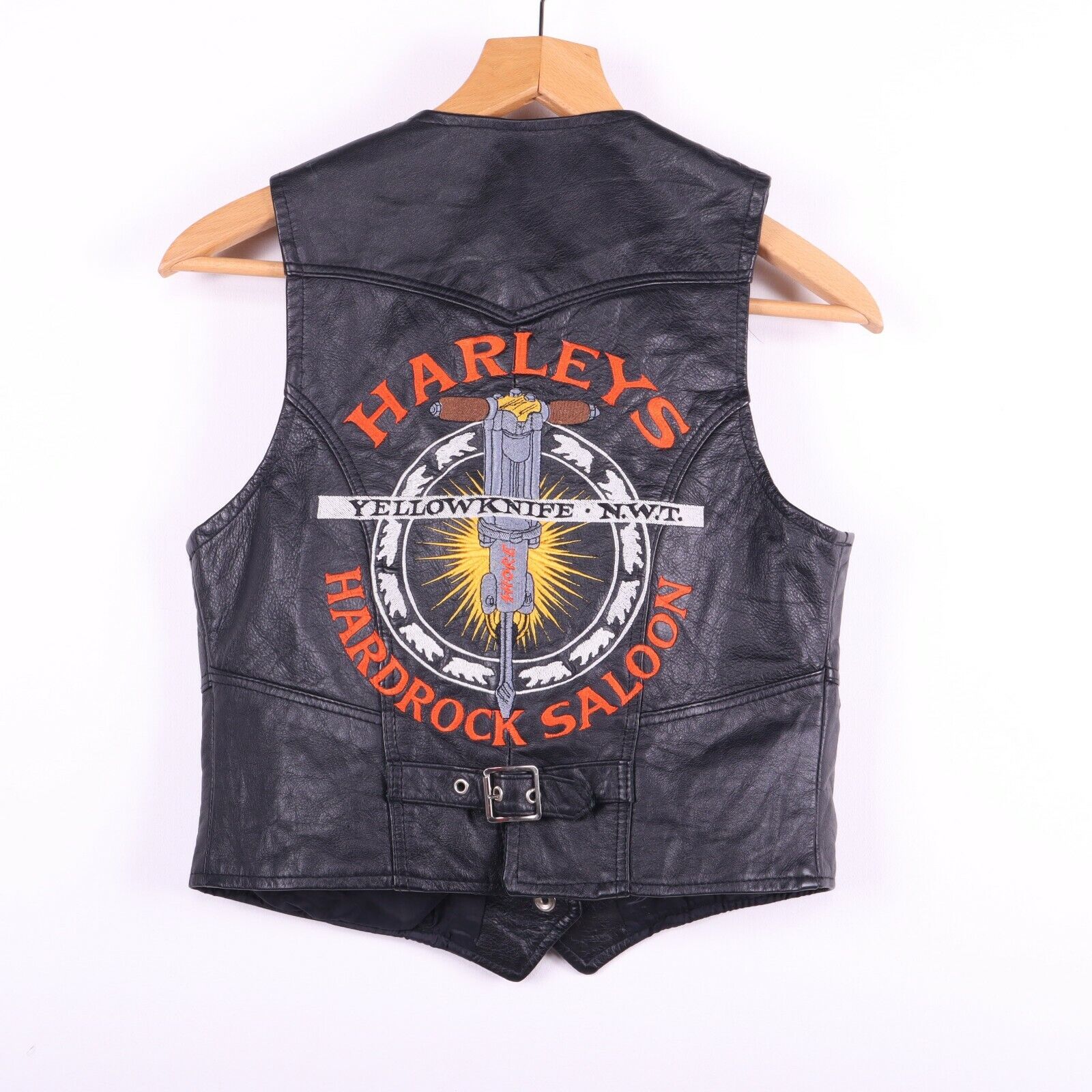 Harley Davidson Motorcycles KIDS' Leather Vest Biker Hardrock Saloon Size 14