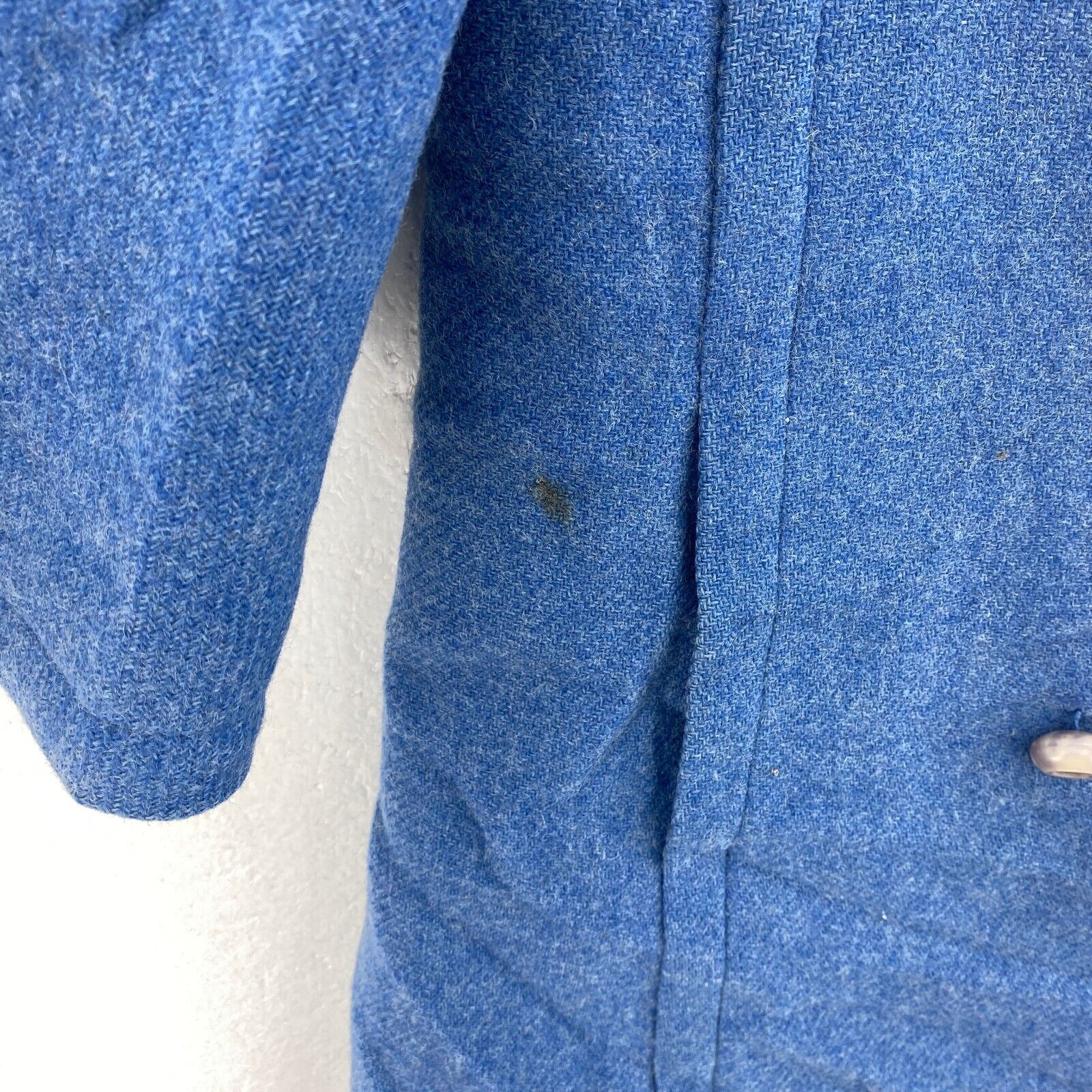 Saks Fifth Avenue Blue Double Breasted Blue Wool Coat Jacket Size S Women's