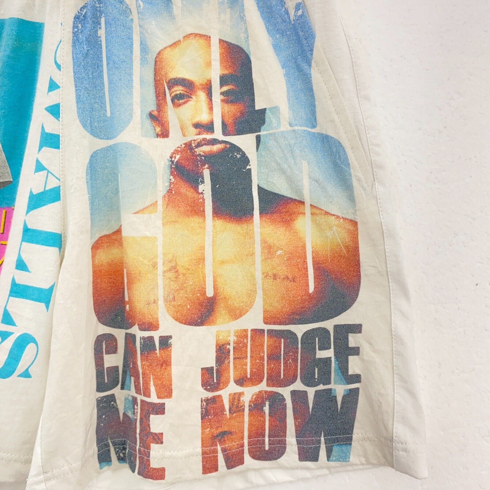 Can Judge Me Now Biggie Rework White Shorts Size S