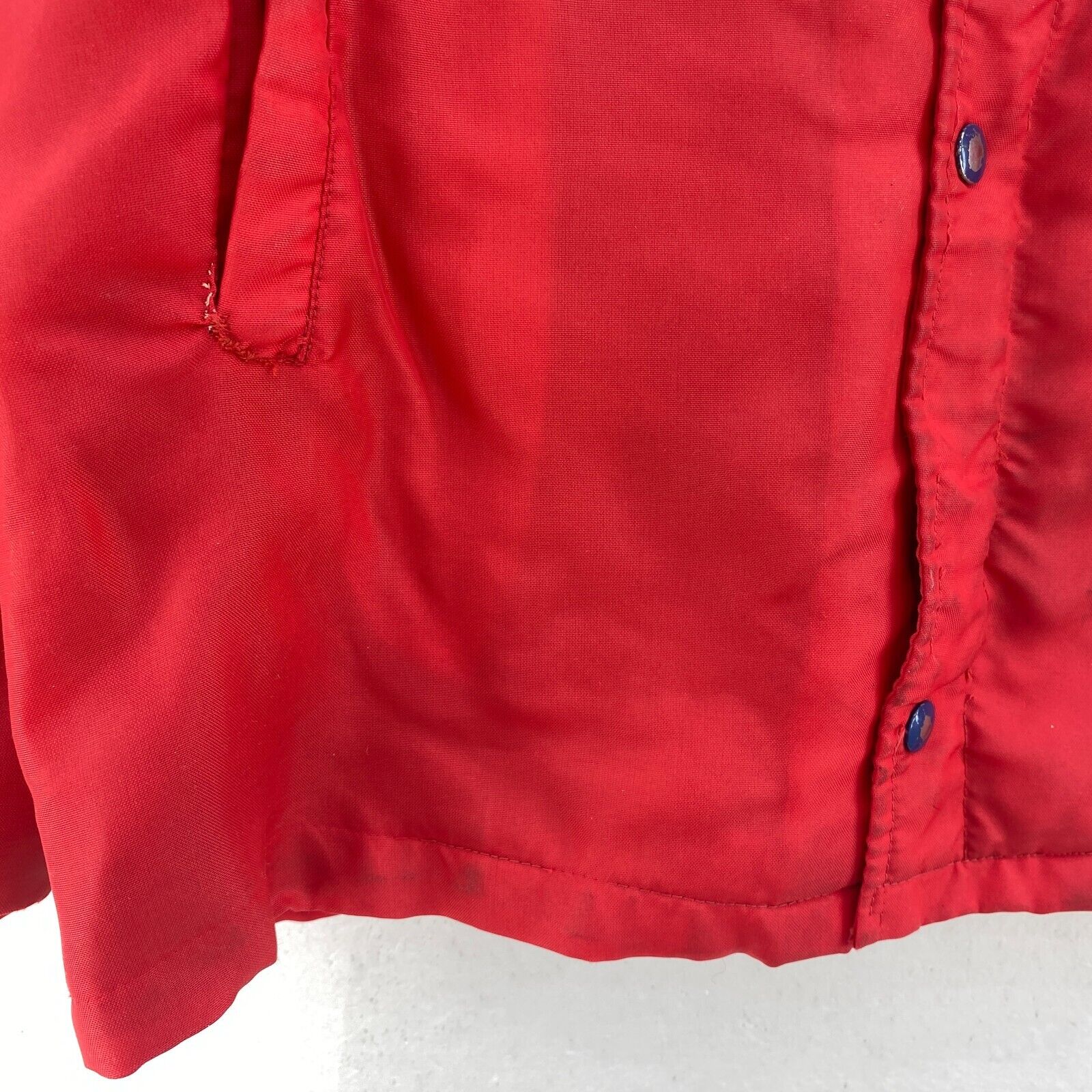 Vintage Montreal Canadiens Fleece Lined Snapped Red Insulated Jacket Size M