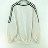 Adidas Logo Embroidered White Sweatshirt Size L Crewneck