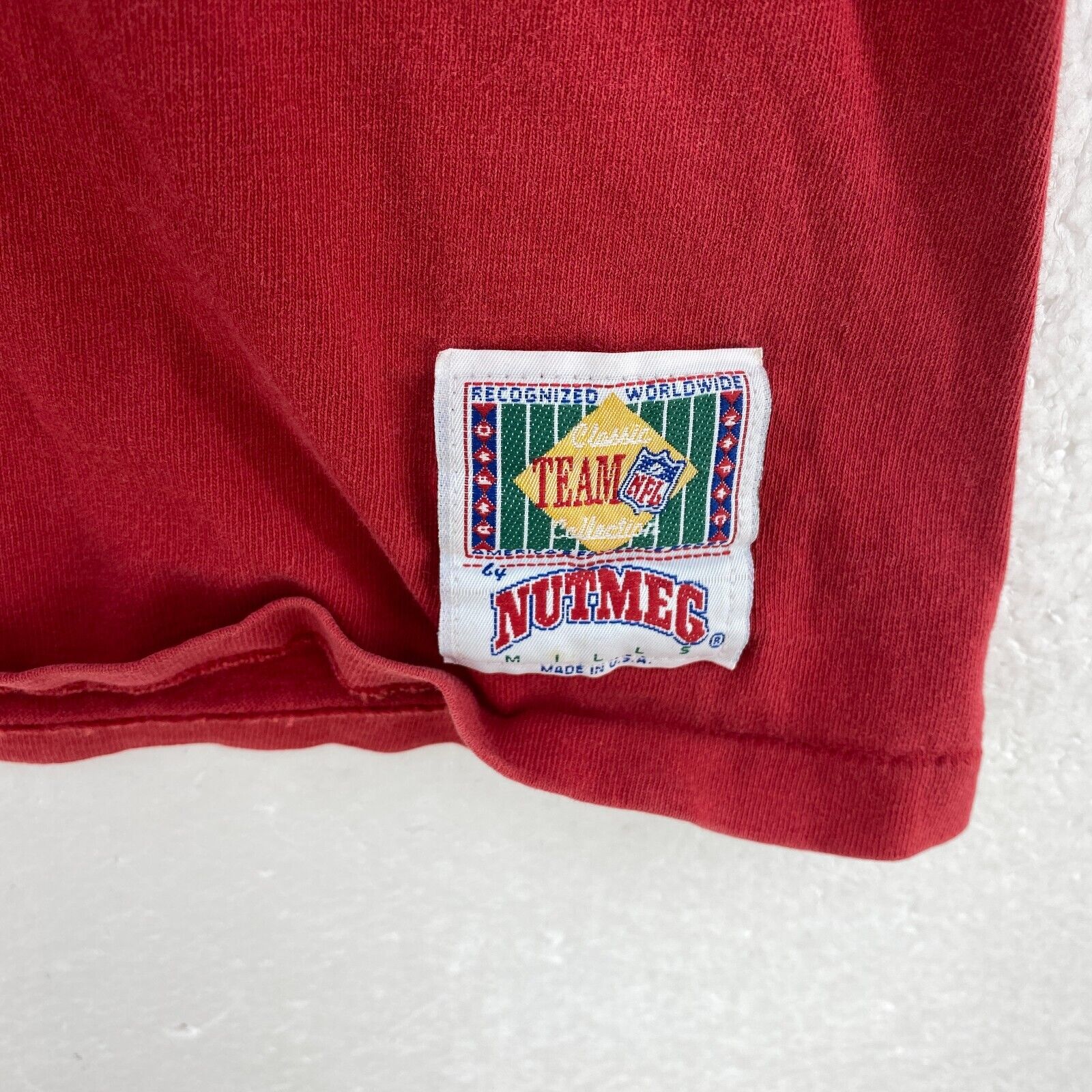 Vintage Nutmeg San Francisco 49Ers NFL T-shirt Size S Red Single Stitch