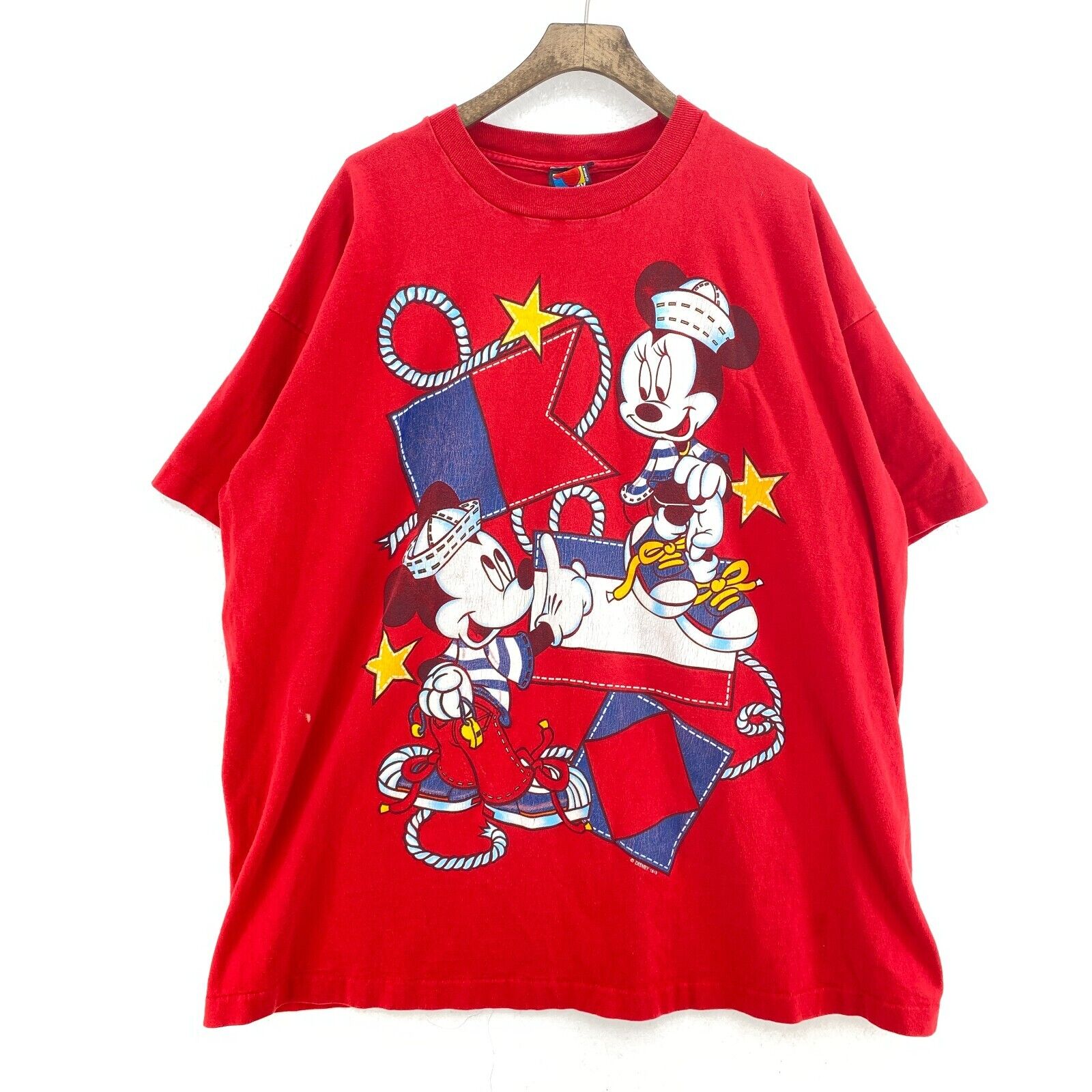 Vintage Disney Minnie Mouse Mickey Mouse Red T-shirt Size 3XL