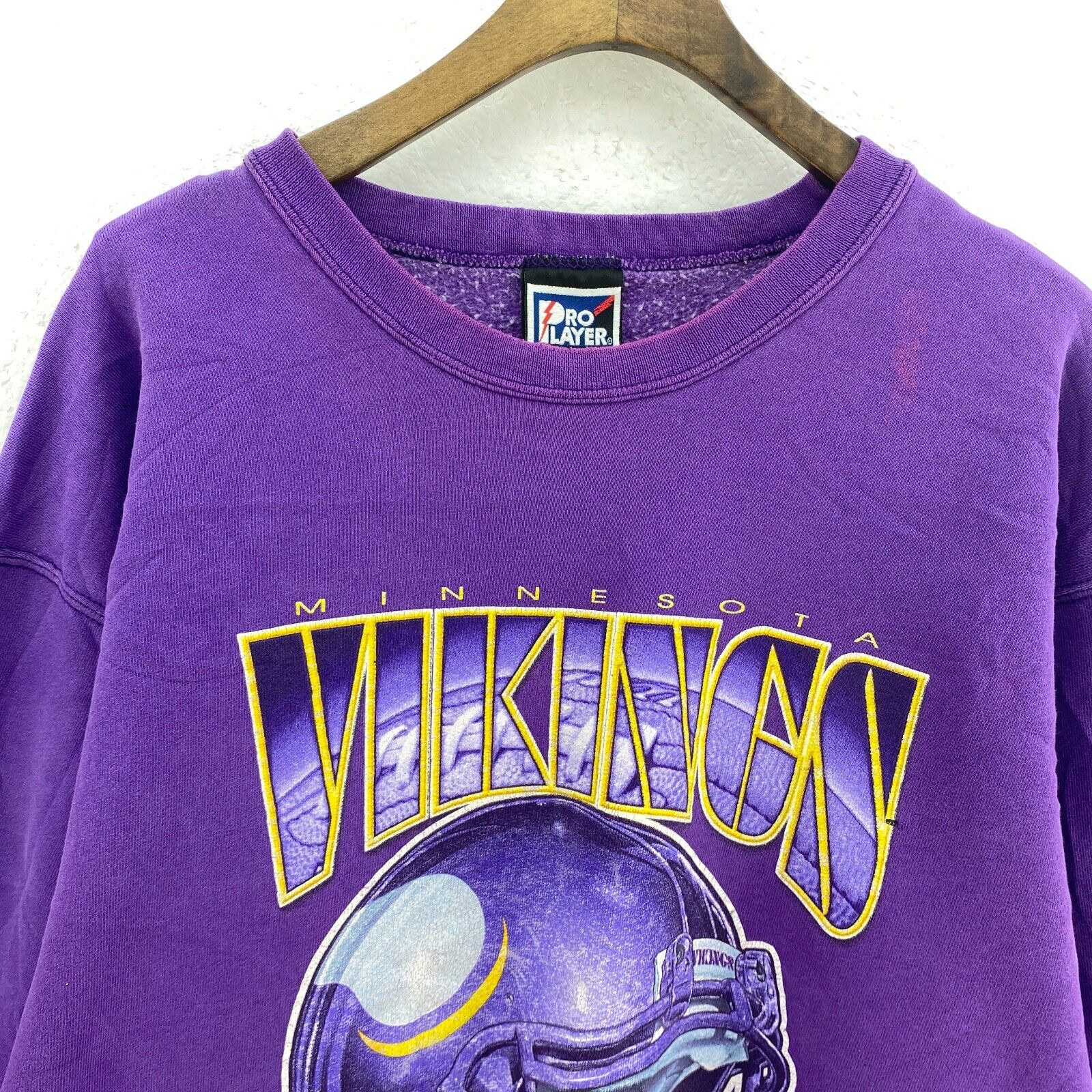 Pro Player Minnesota Vikings NFL Vintage Purple Sweatshirt Size XL