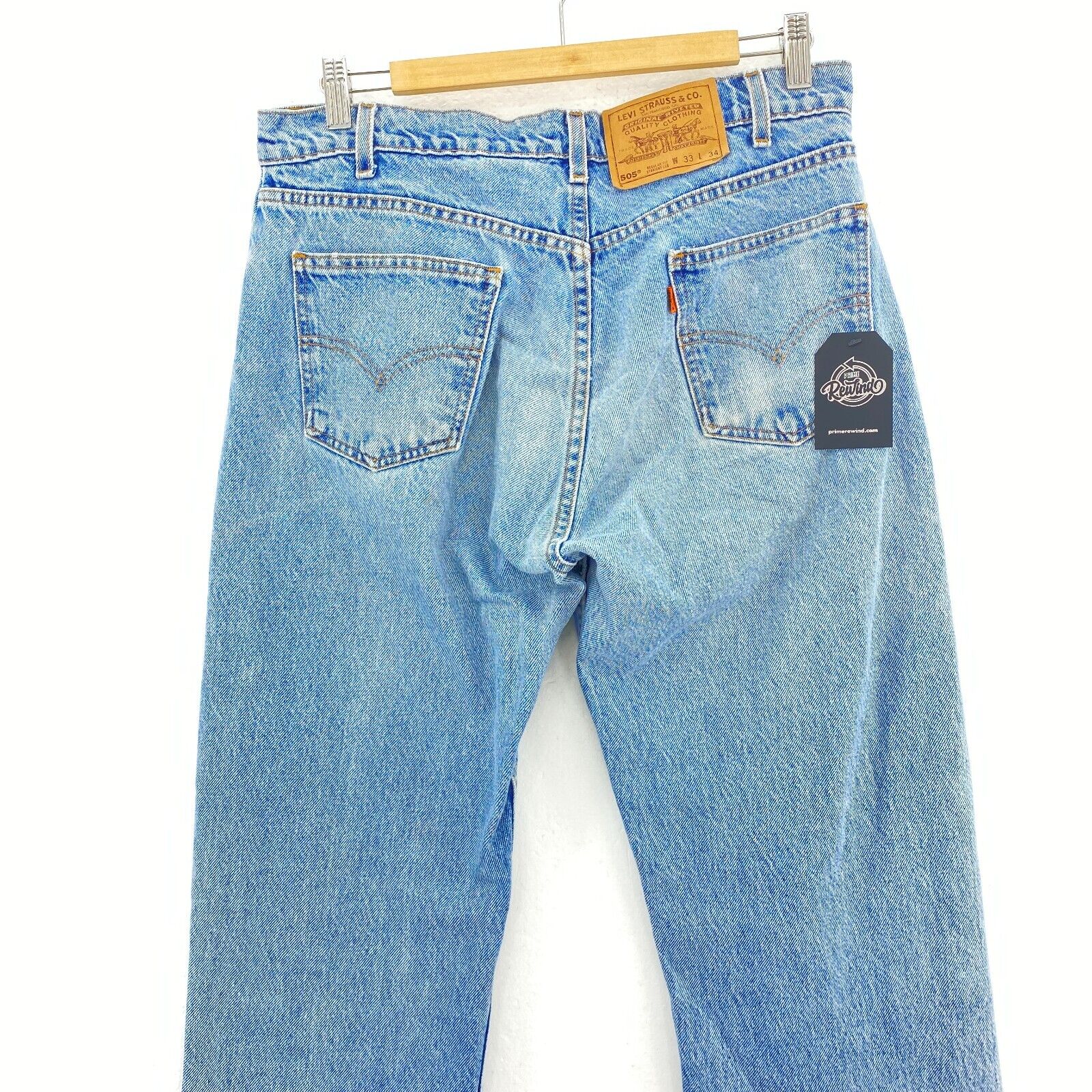 Levi's Orange Tab Light Wash Blue Denim Straight Jeans Size 33