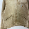 Carhartt Workwear Logo Tan Jacket Size 46 Full Zip Up