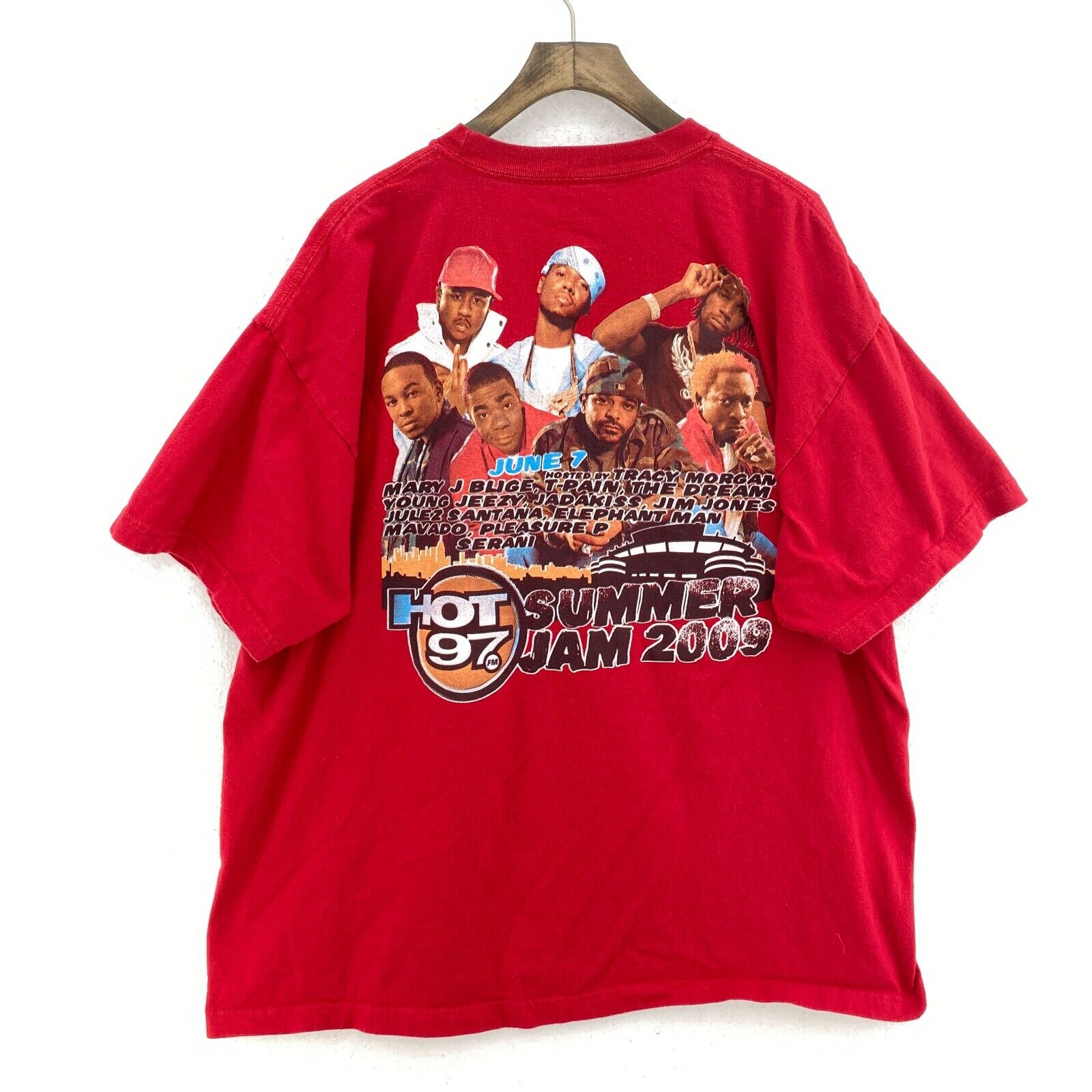 Vintage June 7 Summer Jam 2009 Giants Stadium Red T-shirt Size XL