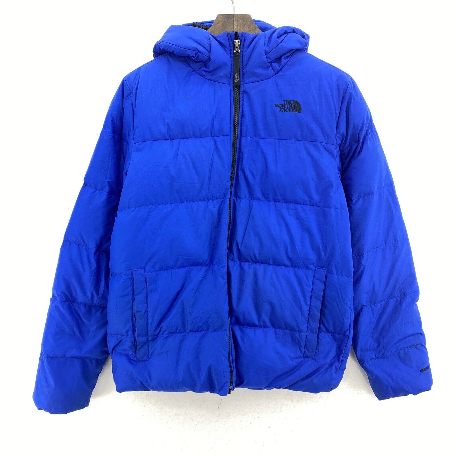 The North Face Boys 550 Full Zip Blue Insulated Jacket Size XL Fleeced Lined