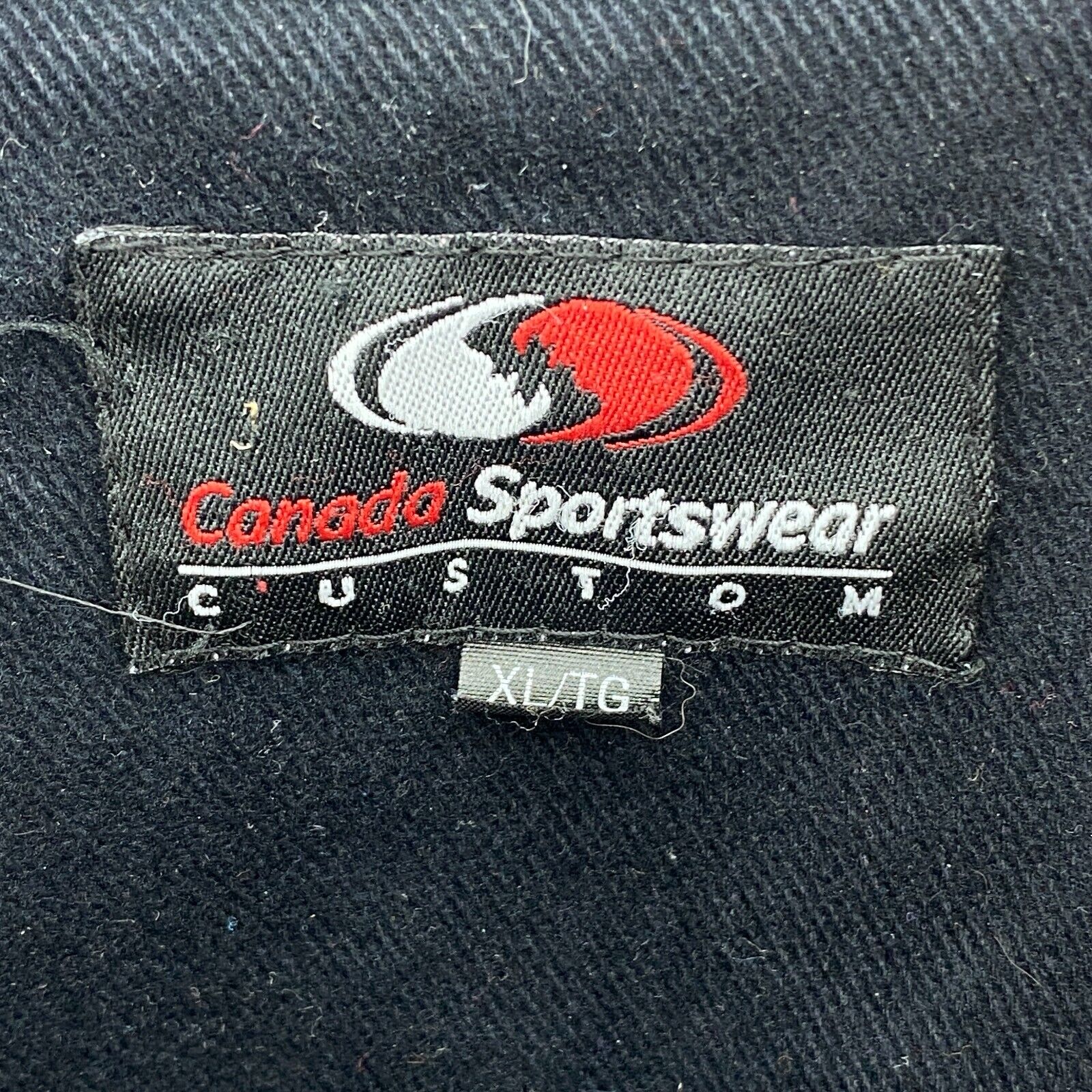 Vintage Snapped Racing Style Bomber Black Jacket Size XL