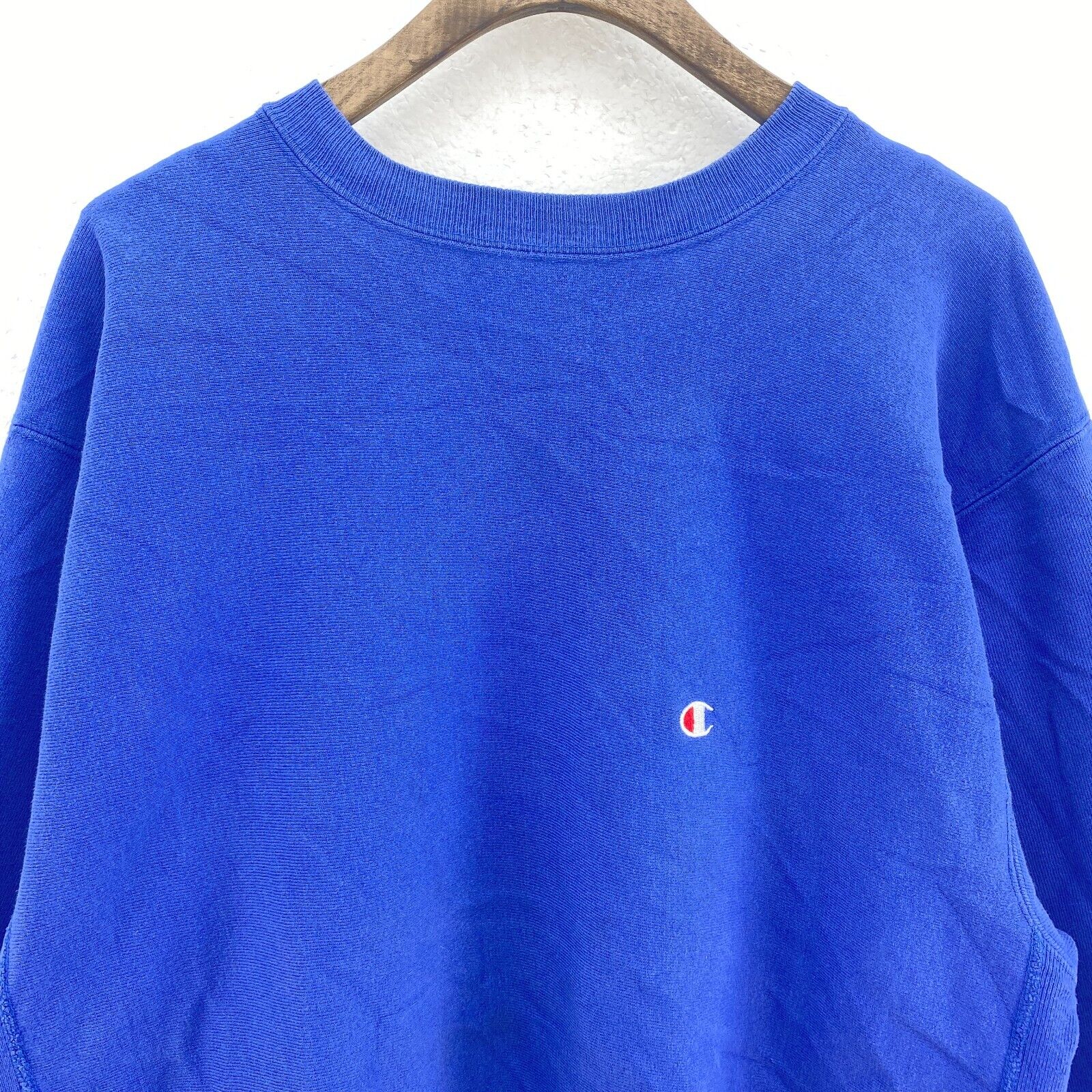 Champion Reverse Wave Embroidered Logo Blue Sweatshirt Size XXL Crewneck