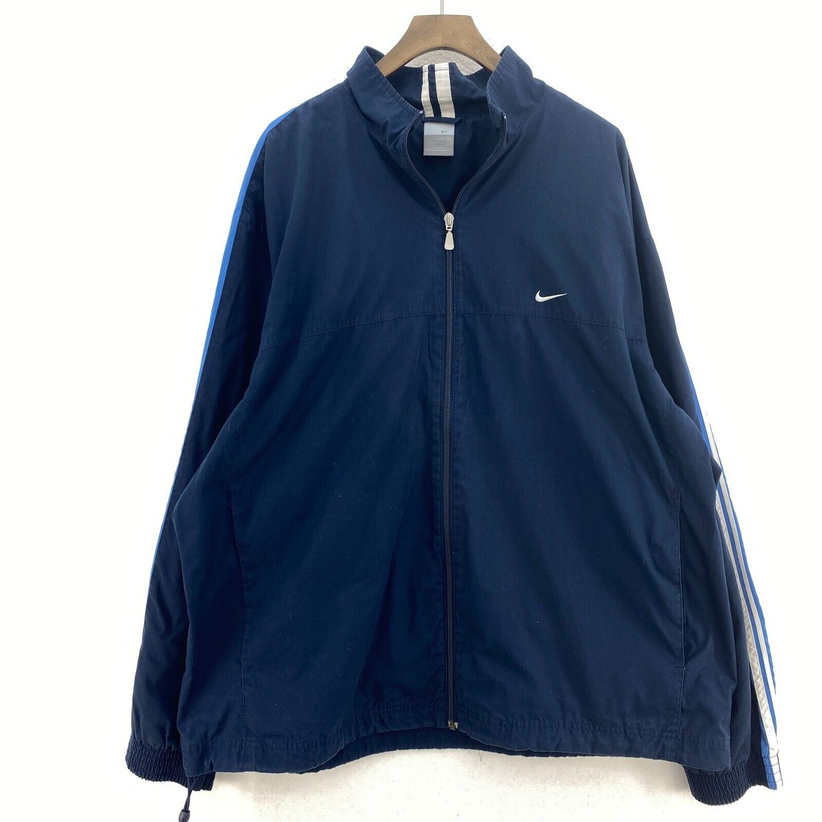 Nike Swoosh Logo Full Zip Navy Blue Track Jacket Size 2XL