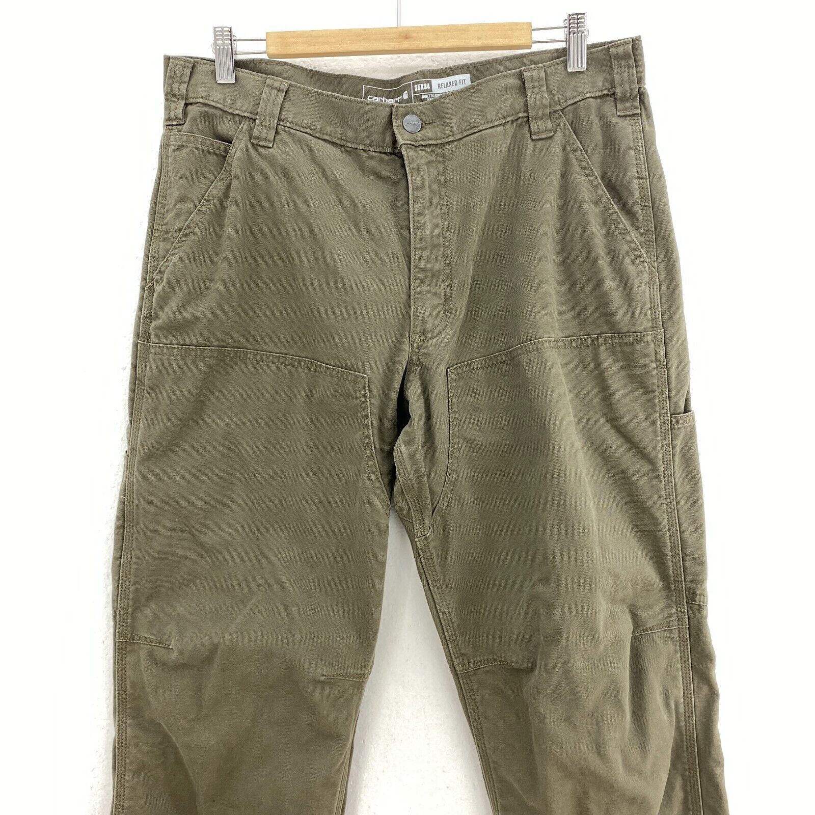 Carhartt Workwear Relaxed Fit Green Cargo Pants Size 35