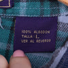 Vintage Cotton Plaid Shirt Size Large Blue 90s