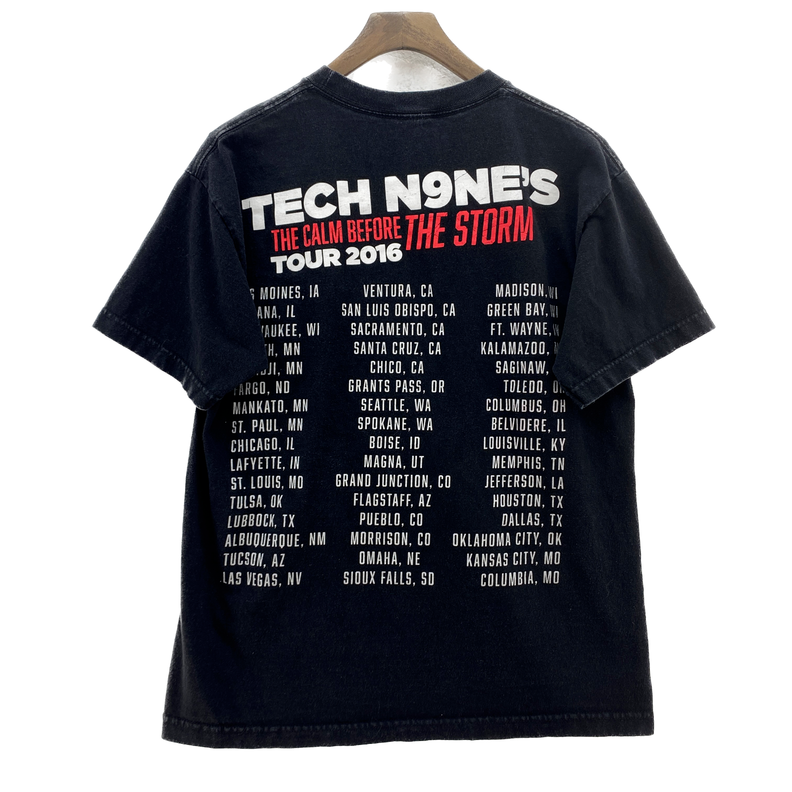 Tech N9ne's The Calm Before The Storm Tour 2016 Black T-shirt Size S