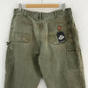 Carhartt Original Dungaree Fit Moss Green Carpenter Cargo Pant Size 34x29
