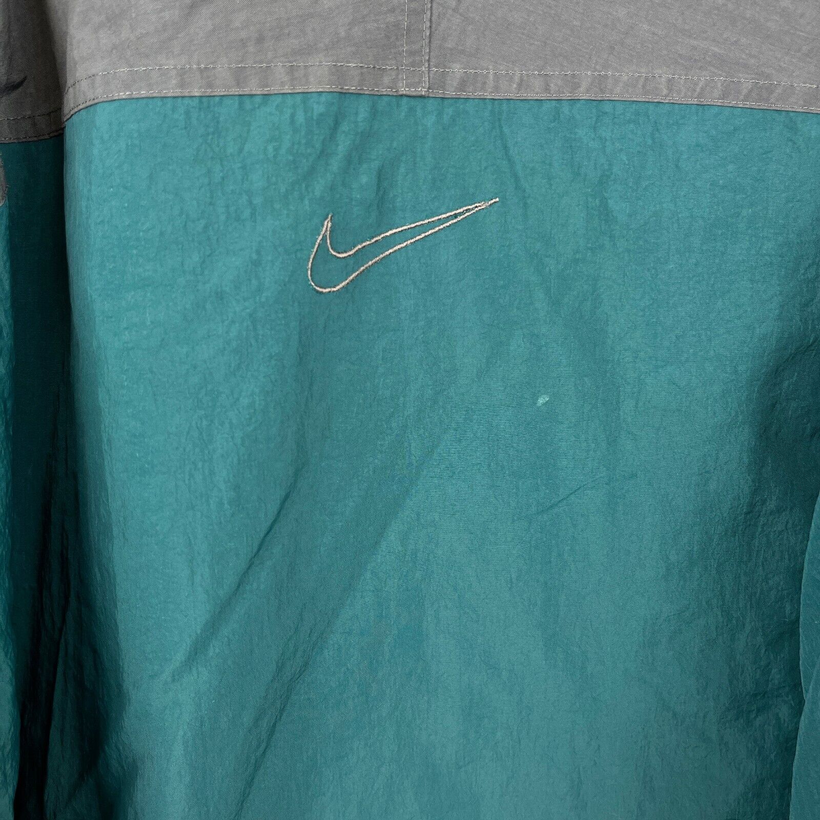 Vintage Nike Air Logo Half Zip Insulated Green Jacket Size L