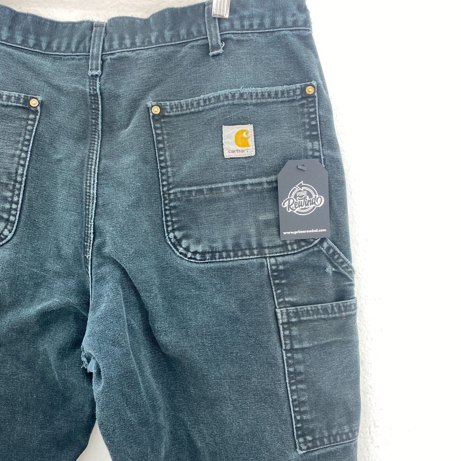 Carhartt Double Knee Black Dungaree Fit Workwear Pants Size 36 x 32