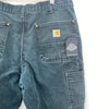 Carhartt Double Knee Black Dungaree Fit Workwear Pants Size 36 x 32