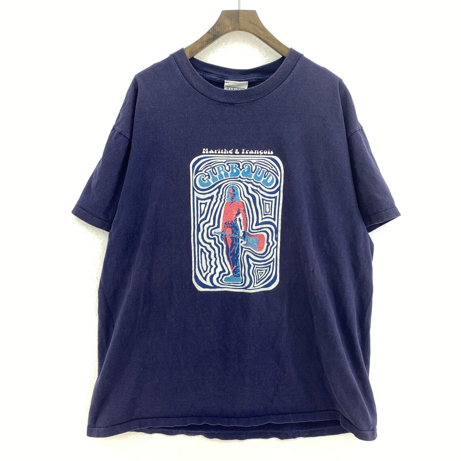 Marithé et François Girbaud Psychedelic Graphic T-shirt Size L Blue