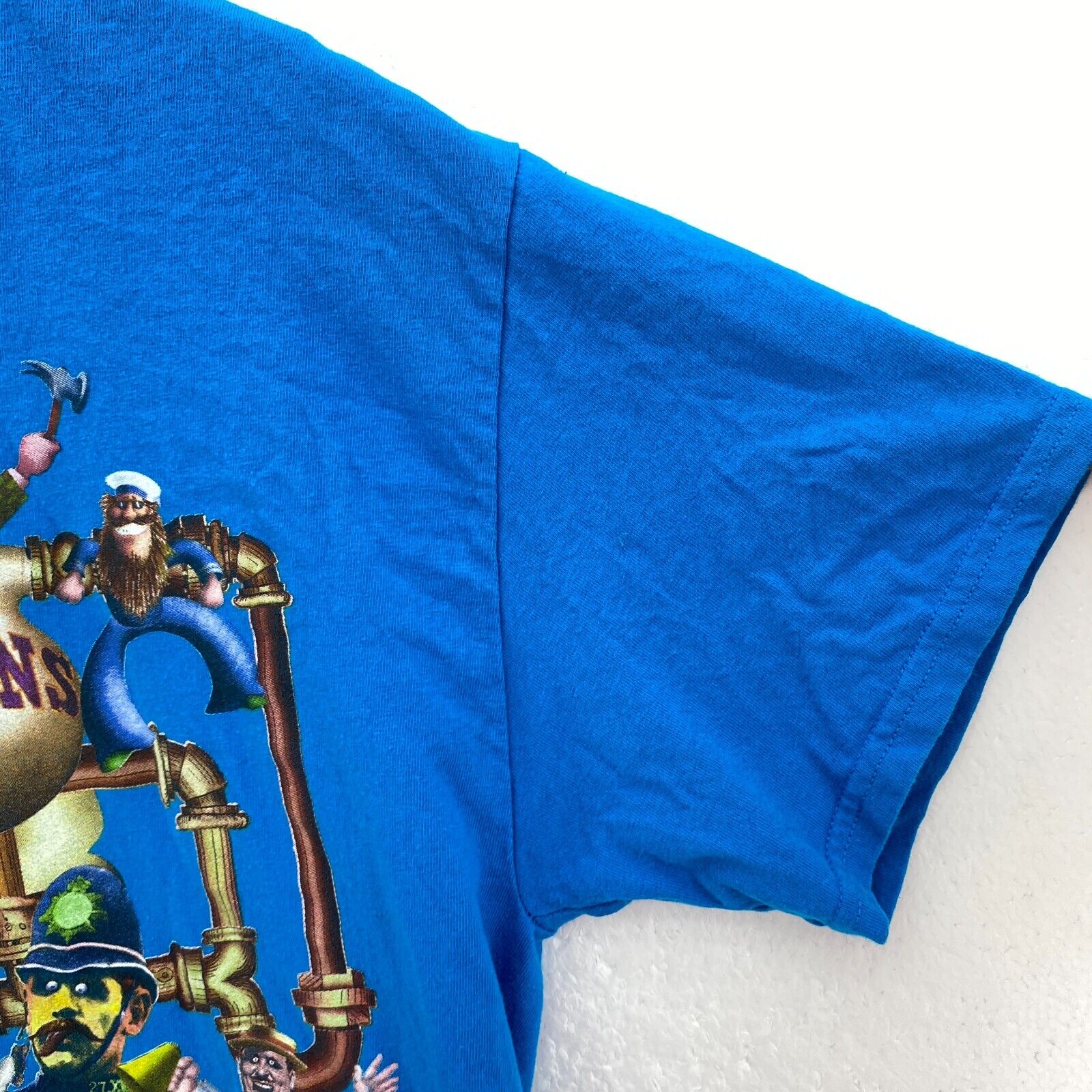 Vintage Liquid Blue Flying Circus Monthy Pythons Blue T-shirt Size L