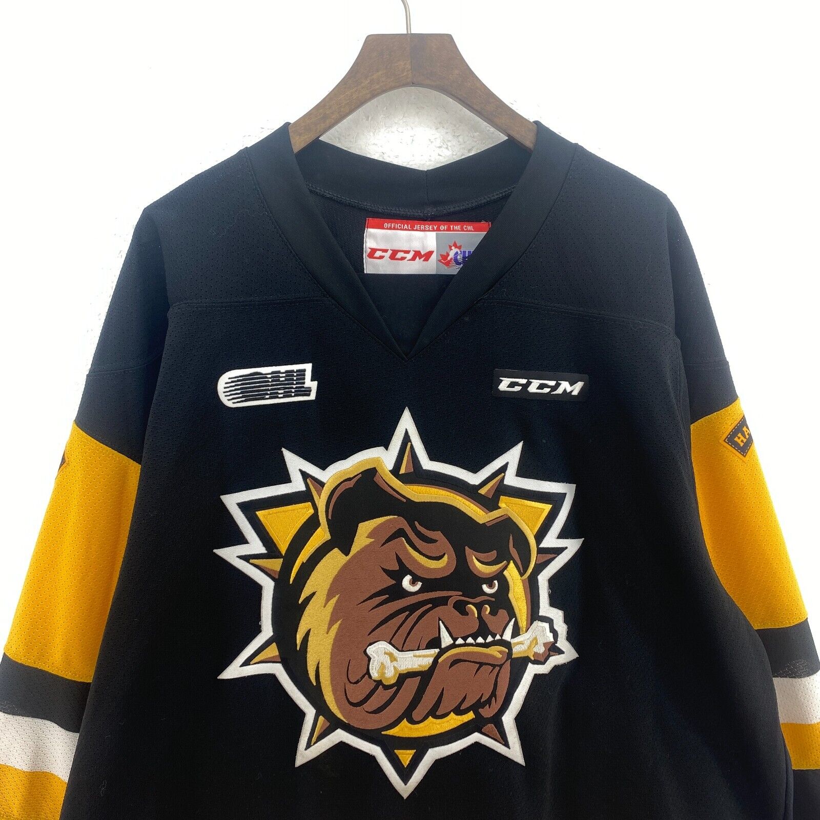 CCM Hamilton Bulldogs Black Hockey Jersey Size L OHL