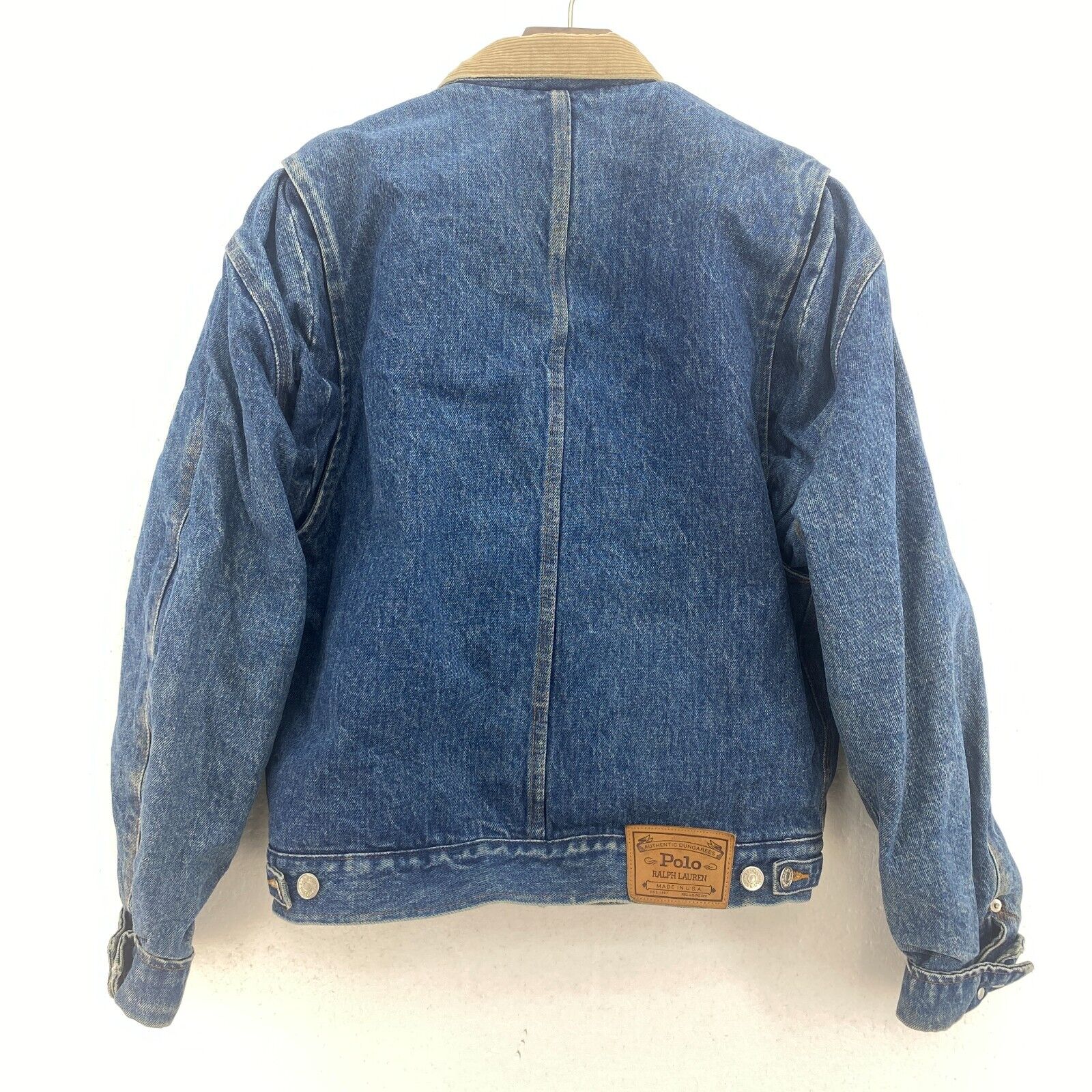 Polo By Ralph Lauren Denim Lined Collared Jacket Size M Blue Medium Wash USA
