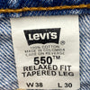Levi Strauss 550 Orange Tab Relaxed Fit Size 38 x 30 Medium Wash Blue Jeans