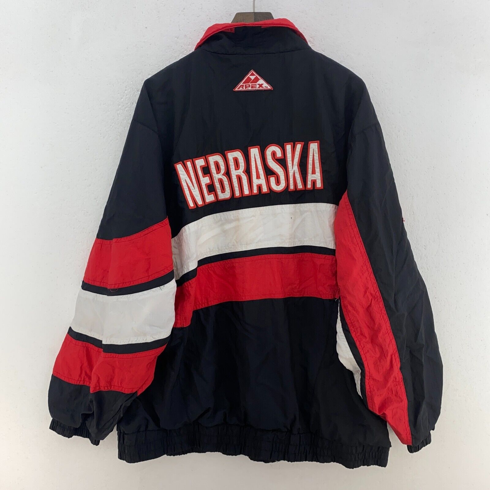 Apex One Nebraska Cornhuskers NCAA Football Full Zip Black Jacket Size 2XL