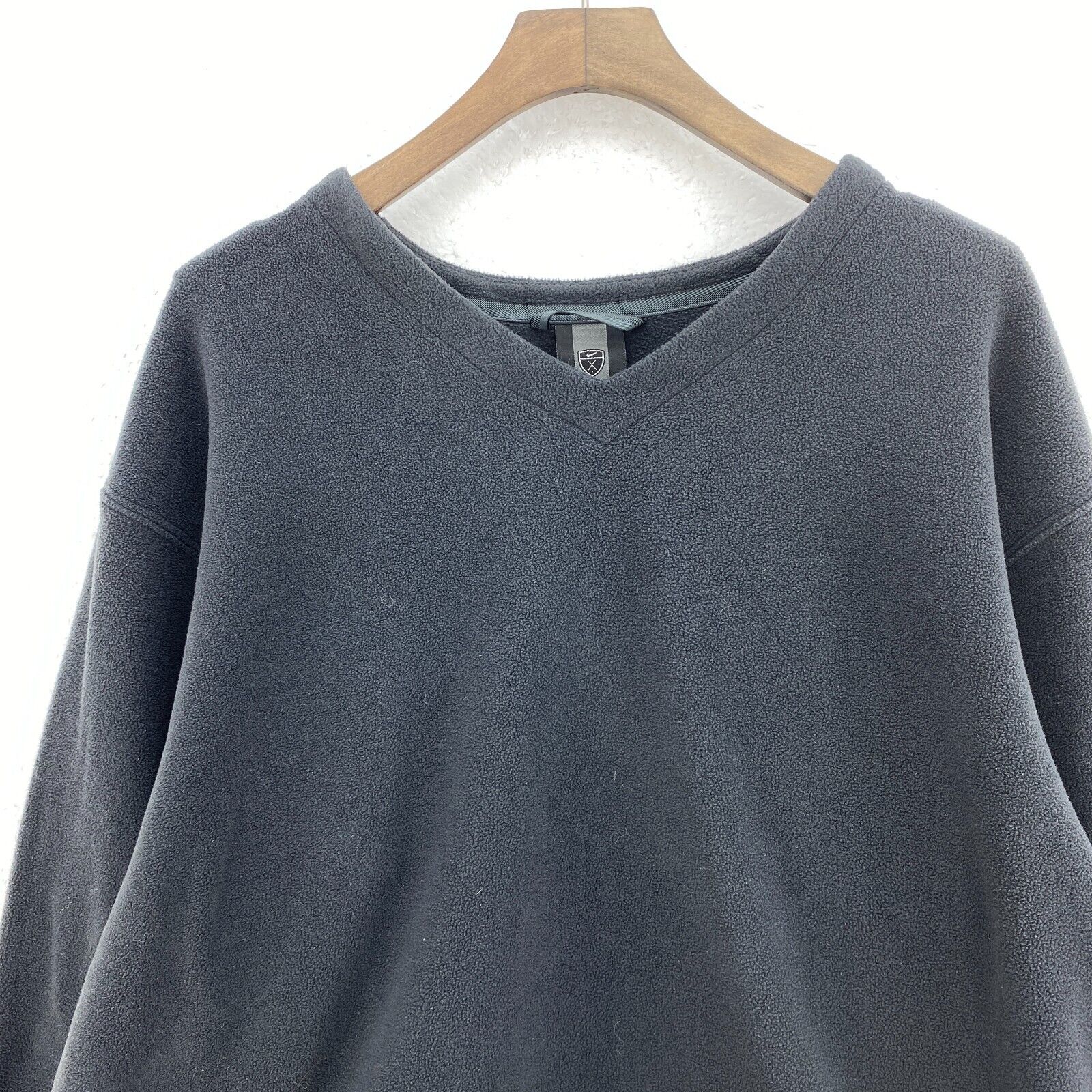Nike Therma Fit V-Neck Fleece Pullover Gray Sweatshirt Size L