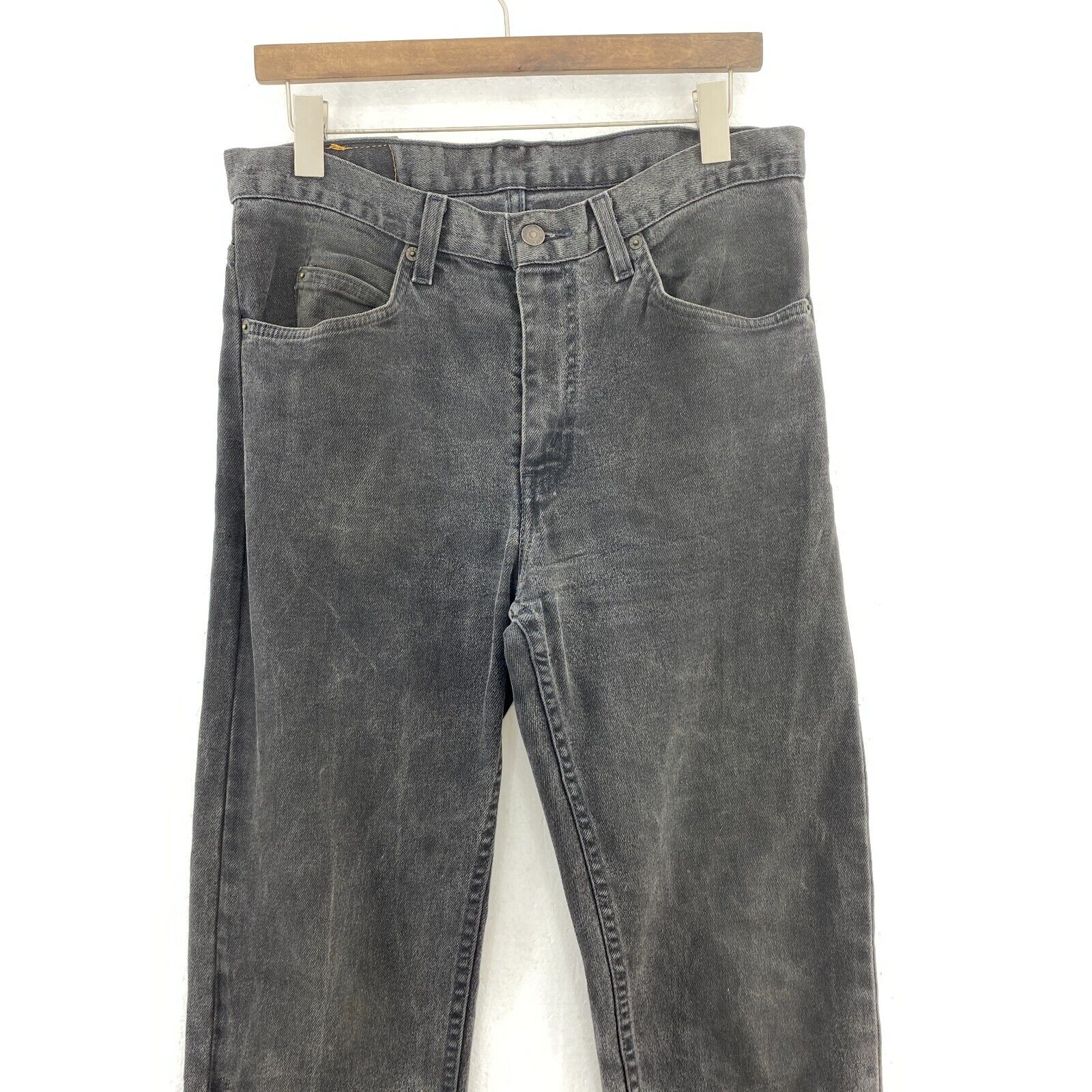 Levi's 603 Orange Tab Medium Wash Black Denim Straight Jeans Size 33