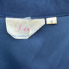 Vintage 70s Navy Blue Button Up Shirt Size S