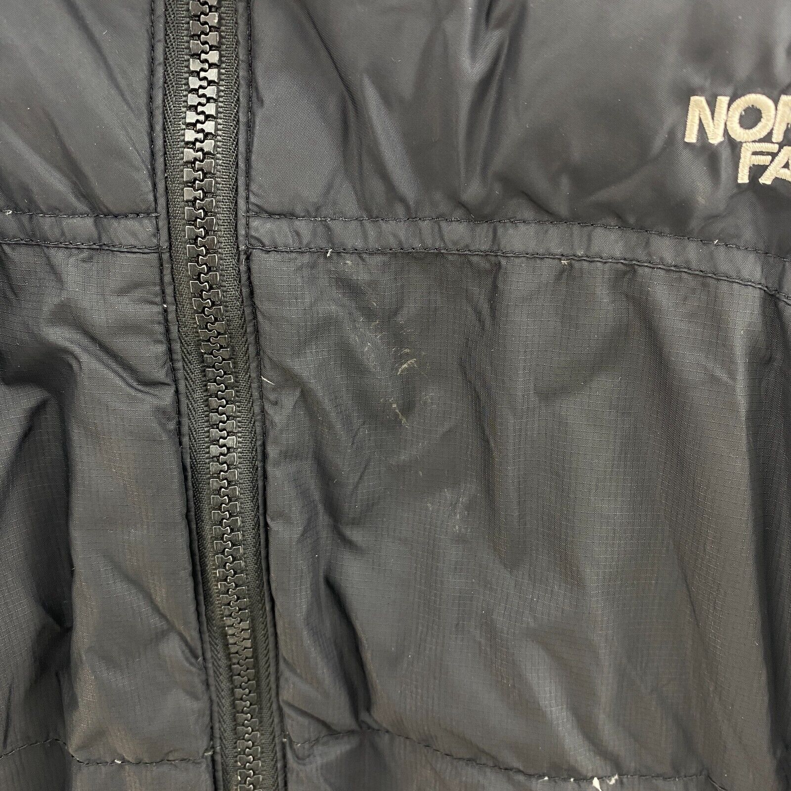 The North Face Women's Goose Down Full Zip Black Puffer Size L Nuptse 700