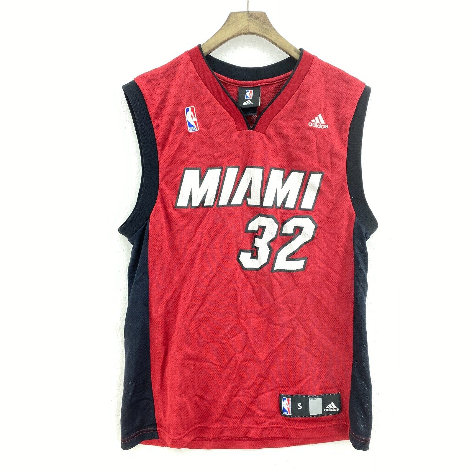 Vintage Miami Heat Shaq O` Neil Adidas NBA Red Jersey Size S