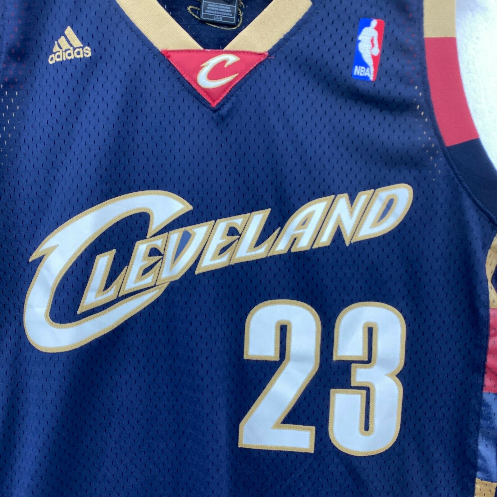 #23 LeBron James Cleveland Cavaliers Adidas Blue Jersey Size L NBA
