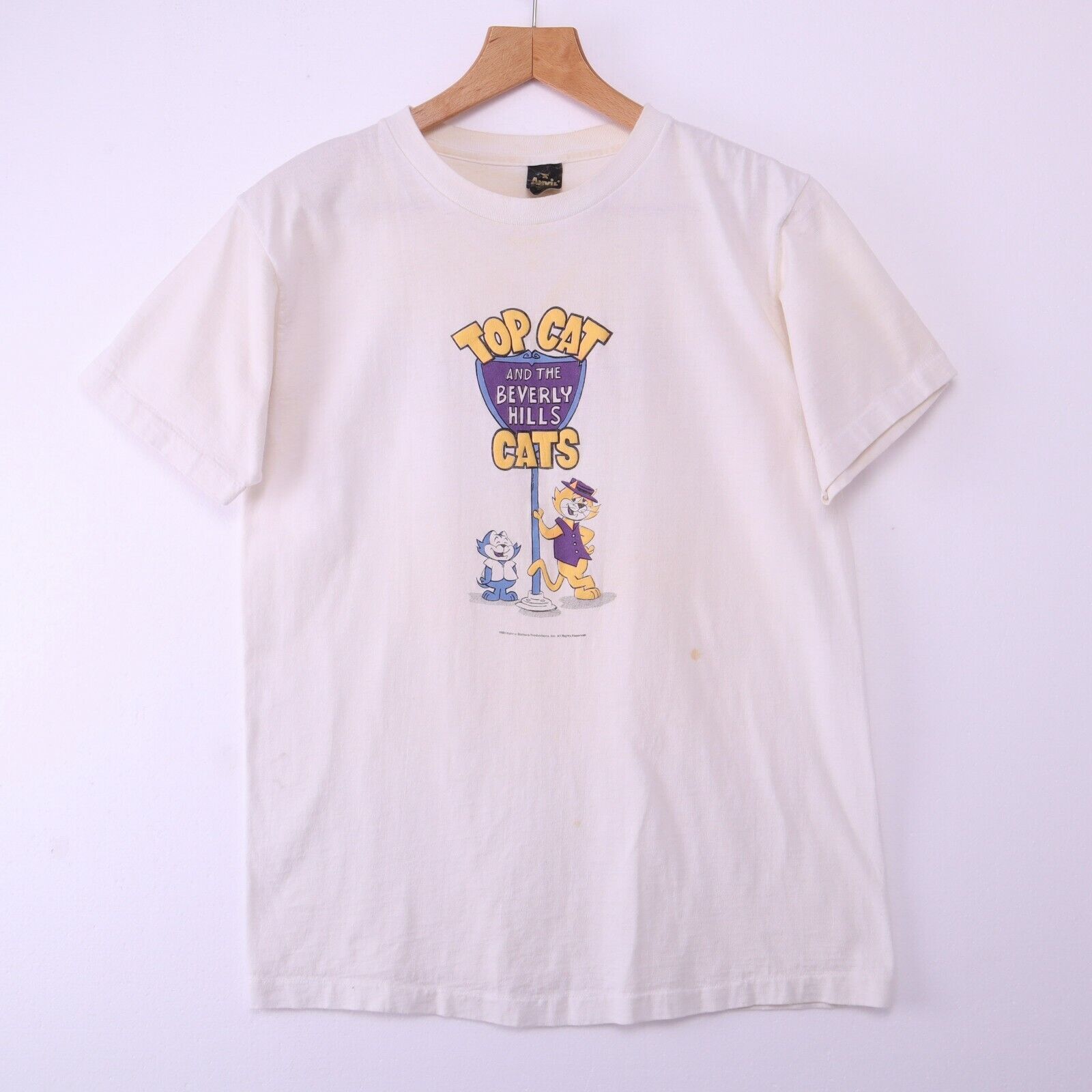 Top Cat and the Beverly Hills Cats 1988 Comedy Animation White T-shirt Size L