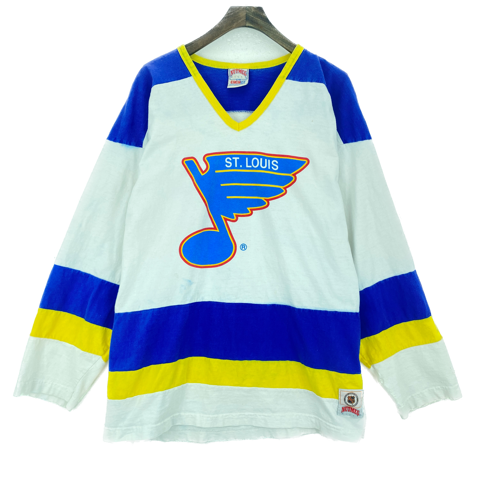 Vintage Nutmeg CCM St. Louis Blues White Long Sleeve T-shirt Size XL
