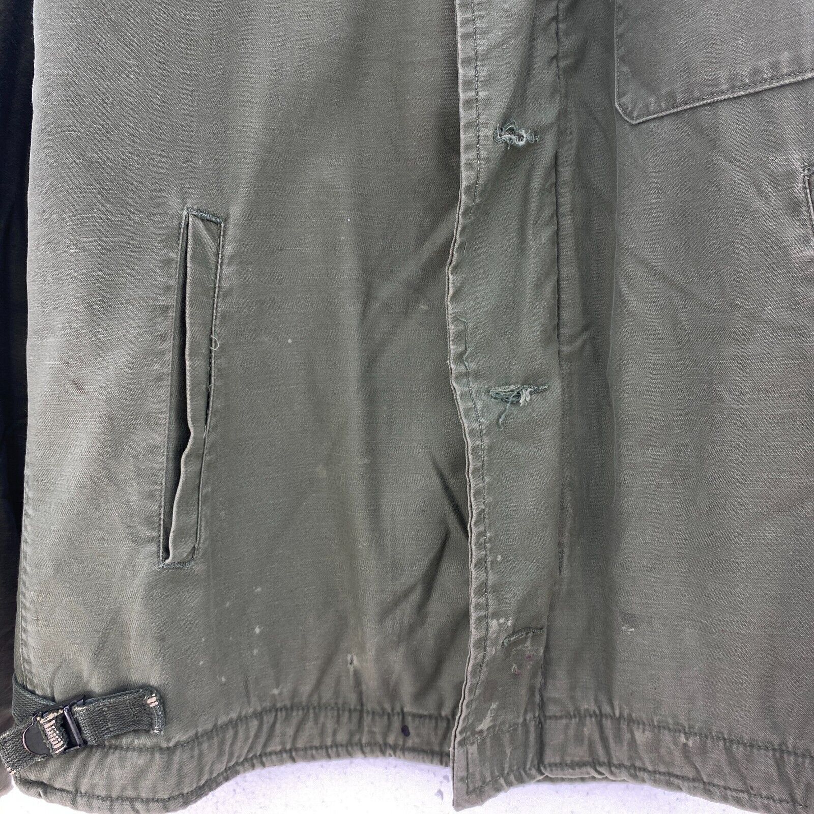 Vintage 1970s Military m-1 Stencil deck Jacket Green Large