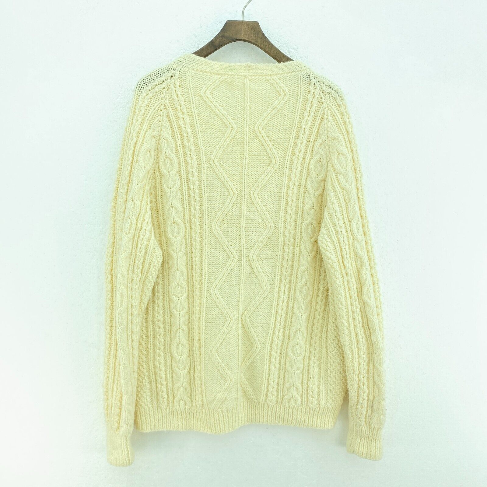 Vintage Sweater Knit 3D Size L Beige Women's