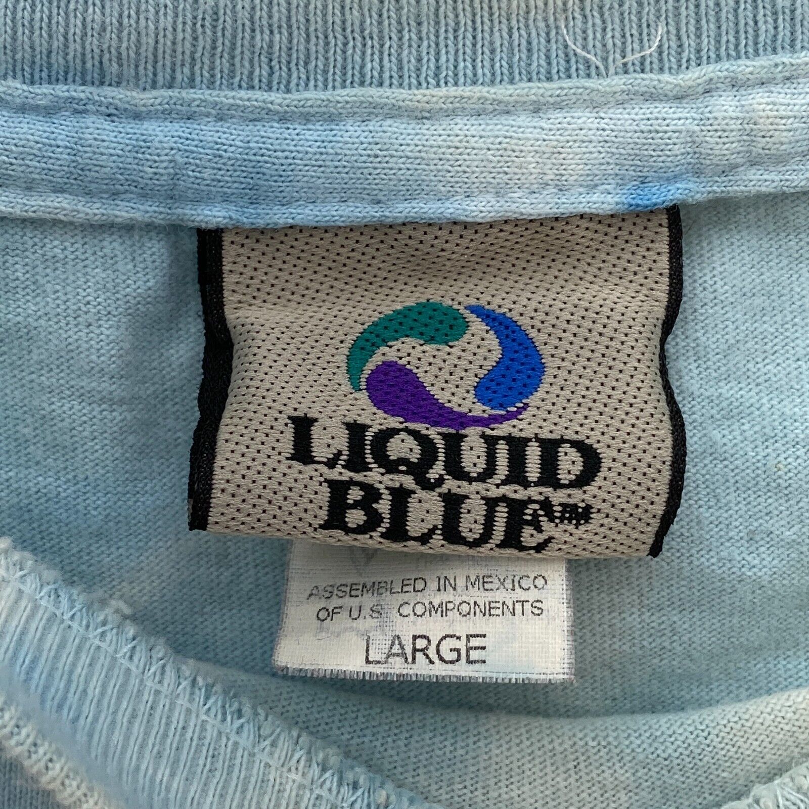 Liquid Blue Native Indian 1998 Tie Dye Blue Vintage T-shirt Size L
