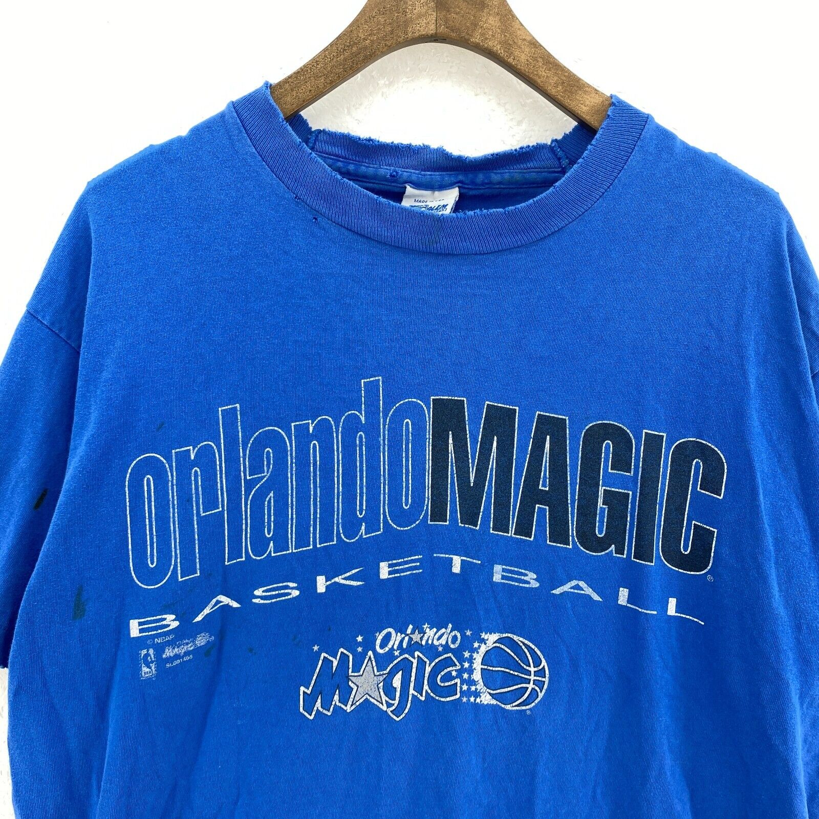 Orlando Magic Basketball NBA Blue T-shirt Size L Single Stitch