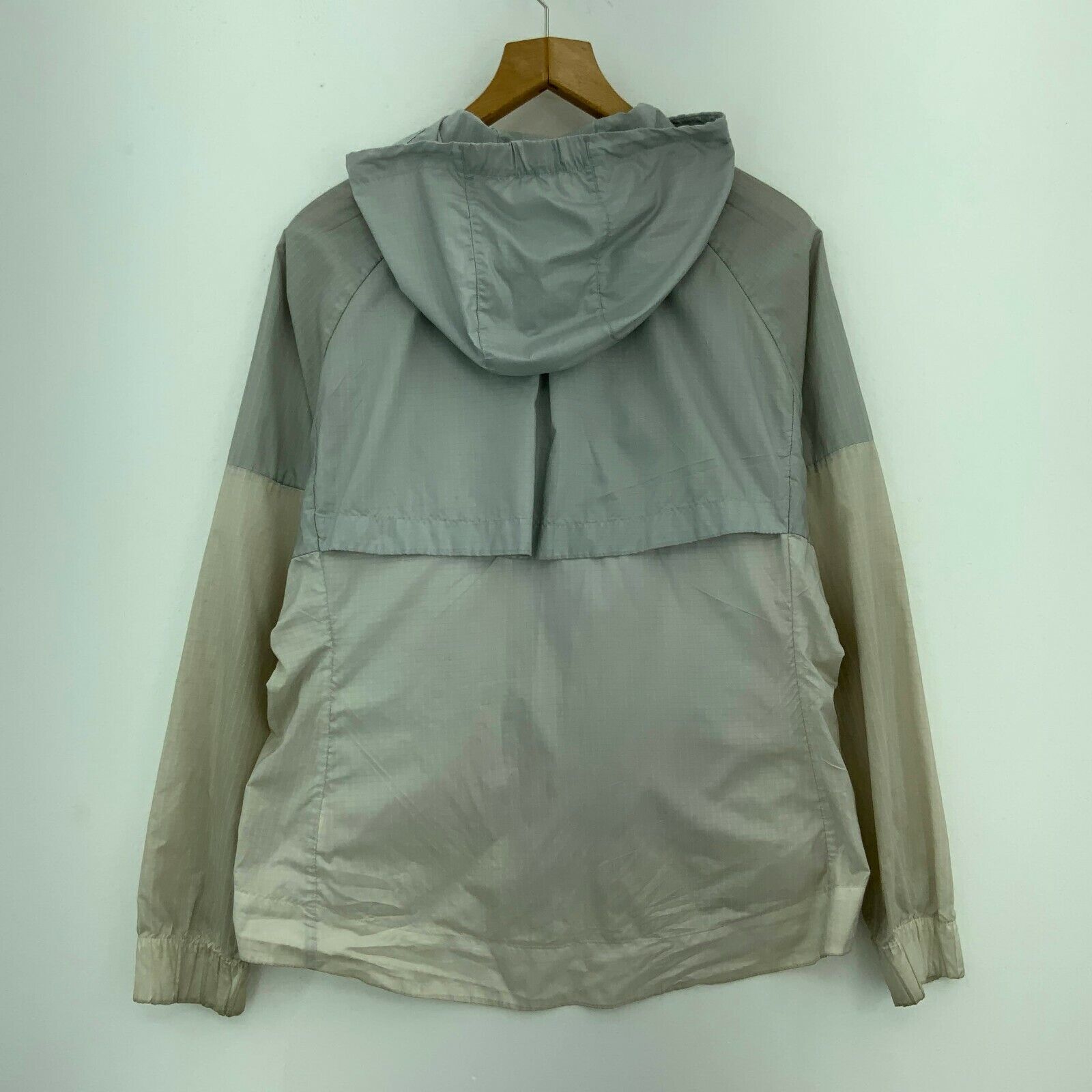 Nike Logo Full Zip Hooded Vintage Windbreaker Jacket Size L Gray