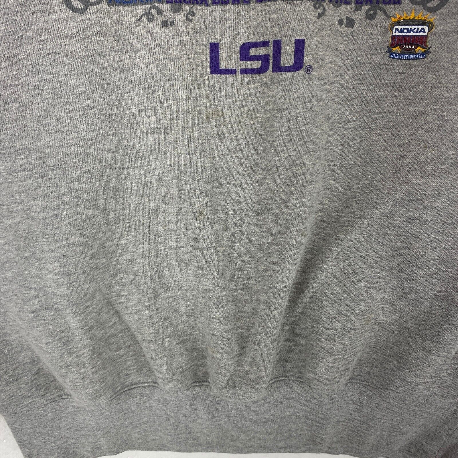 Vintage Nike Nokia Sugar Bowl National Champions LSU Gray Sweatshirt Size L
