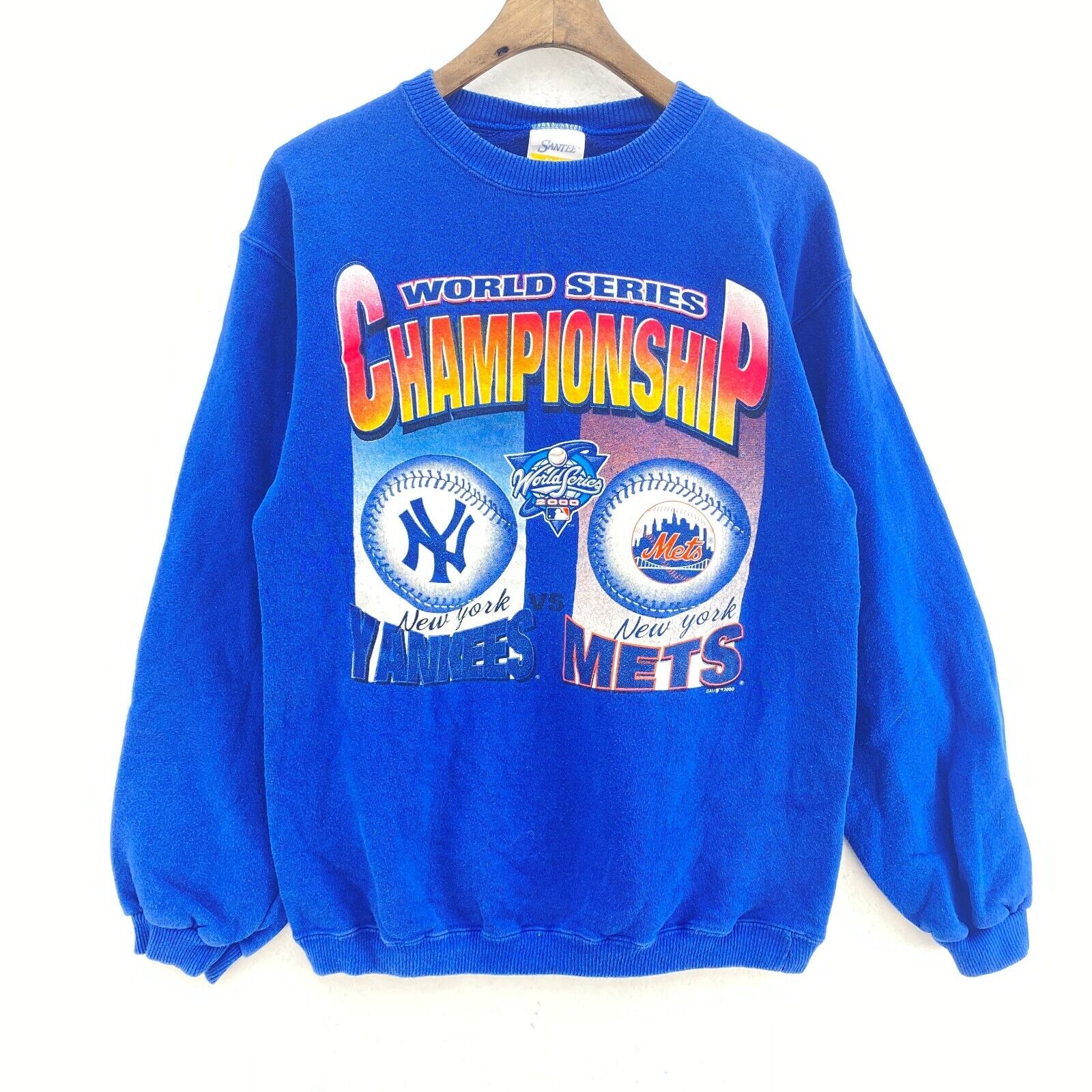 New York Yankees Vs Meets 2000 Blue Sweatshirt Size S Crewneck MLB