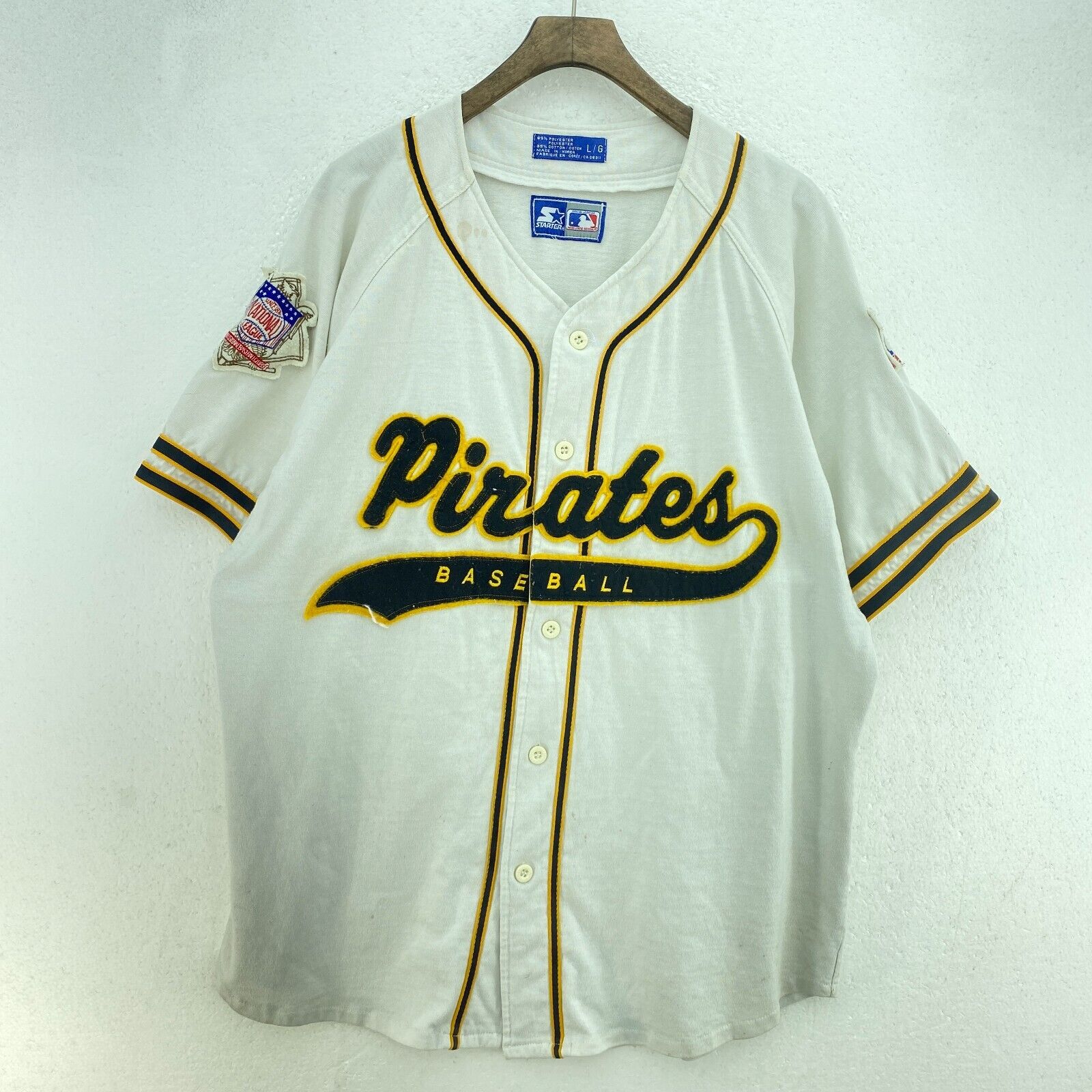 Vintage Starter The Indianapolis Pirates MLB White Jersey Size L