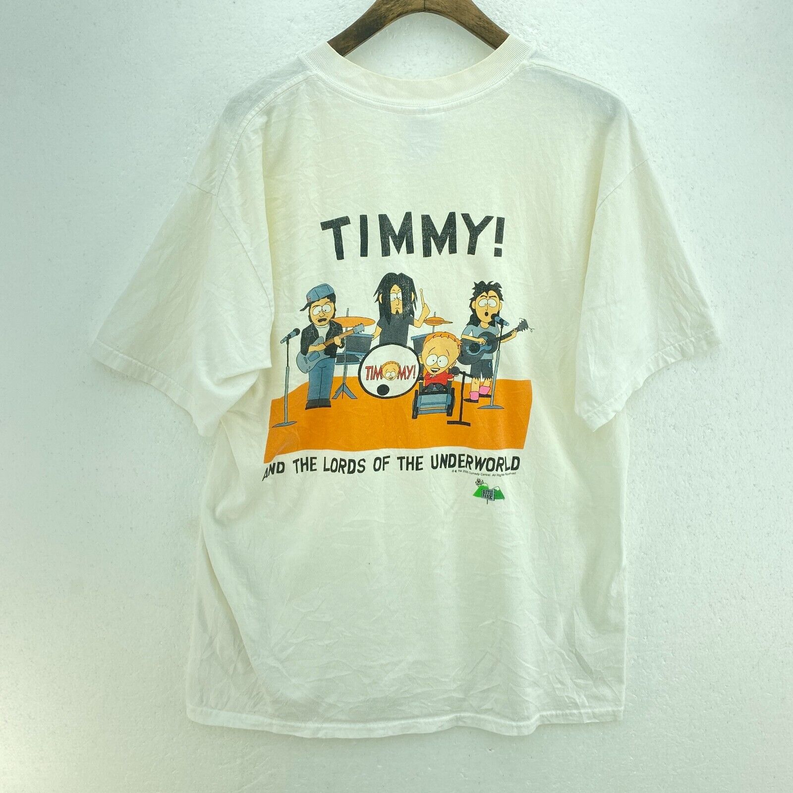 Timmy South Park And The Lords Of The Underwolrd 2000 White T-shirt Size L