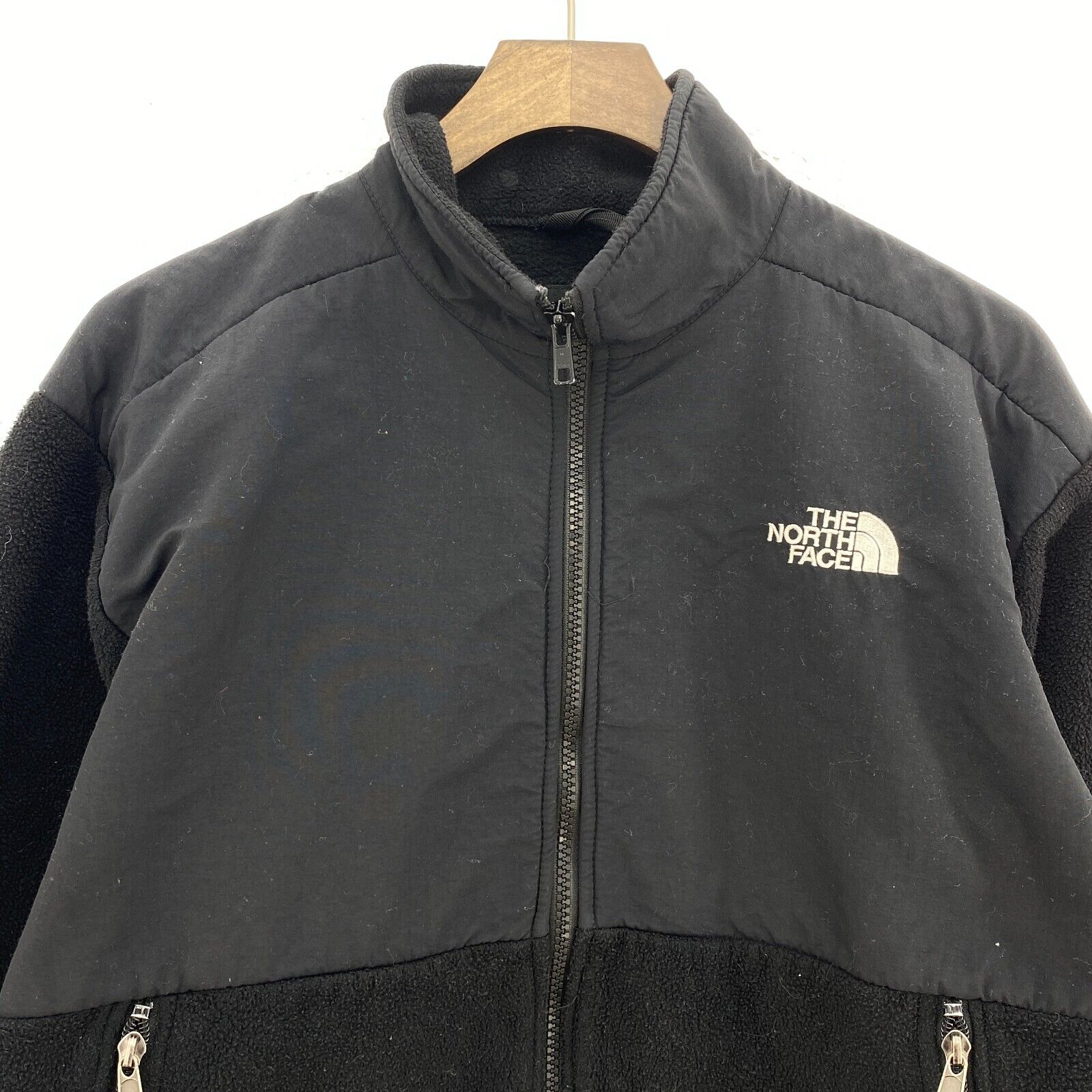 The North Face Black Logo Fleece Full Zip Jacket Size L Youth