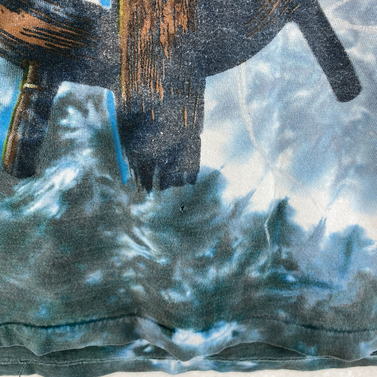 Pirates Of The Caribbean Disney All Over Print Tie Dye Blue T-shirt Size M
