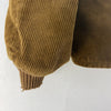 Brown Corduroy Full Zip Bomber Jacket Size M Fleece Lined 80s Scovill Zipper